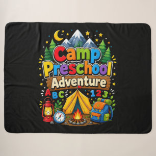 Camp Preschool Adventure Back to School First Day Sherpa Blanket
