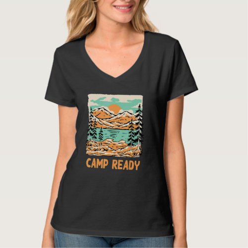 Camp Ready Summer Camping Tropical Camper Trip  1 T_Shirt