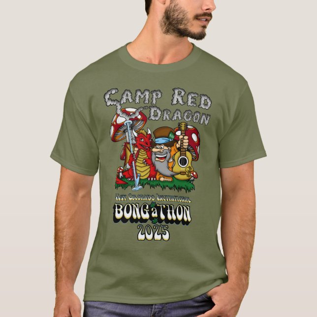 Camp Red Dragon 2025 B.A.T. Olive Basic T-Shirt (Front)
