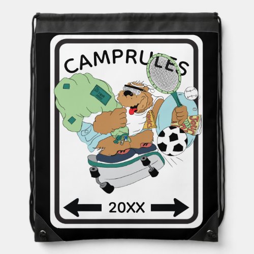 Camp Rules Drawstring Bag