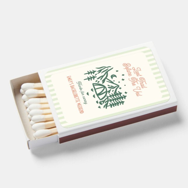 Camp Rustic Bachelorette  Matchboxes (Front Open)