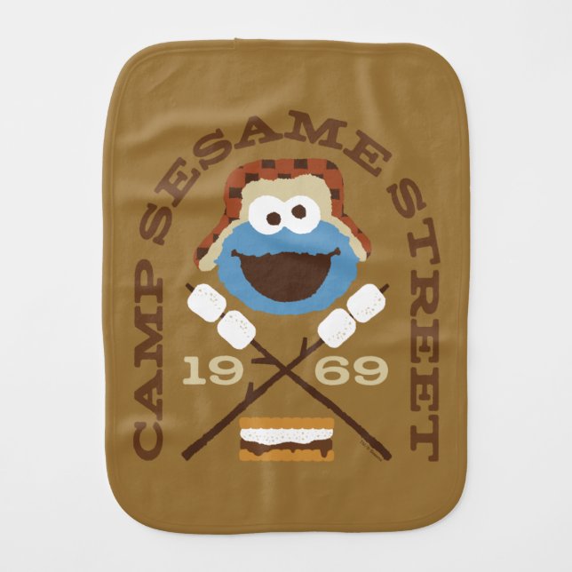 Camp Sesame Street 1969 Baby Burp Cloth (Front)