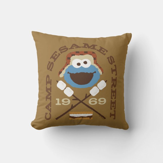 Camp Sesame Street 1969 Throw Pillow (Front)
