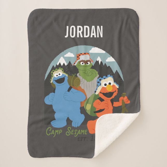Camp Sesame Street EST. 1969 | Add Your Name Sherpa Blanket (Front)