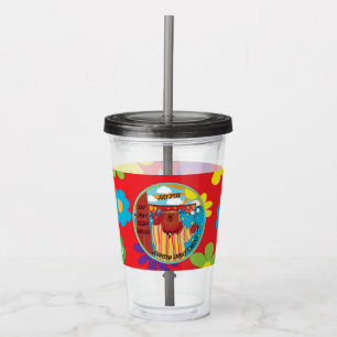 Camp Site Groovy Flower Bear Kids Tumbler