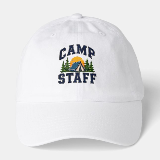 🏕️ Camp Staff Team Typography 👕 Hat (Front)