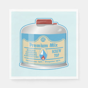 Camp stove fuel canistier propane isobutane napkins