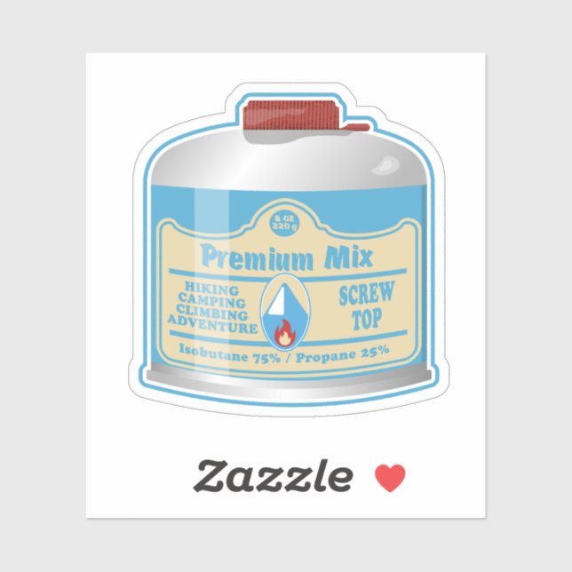 Camp stove fuel canistier propane isobutane sticker (Sheet)