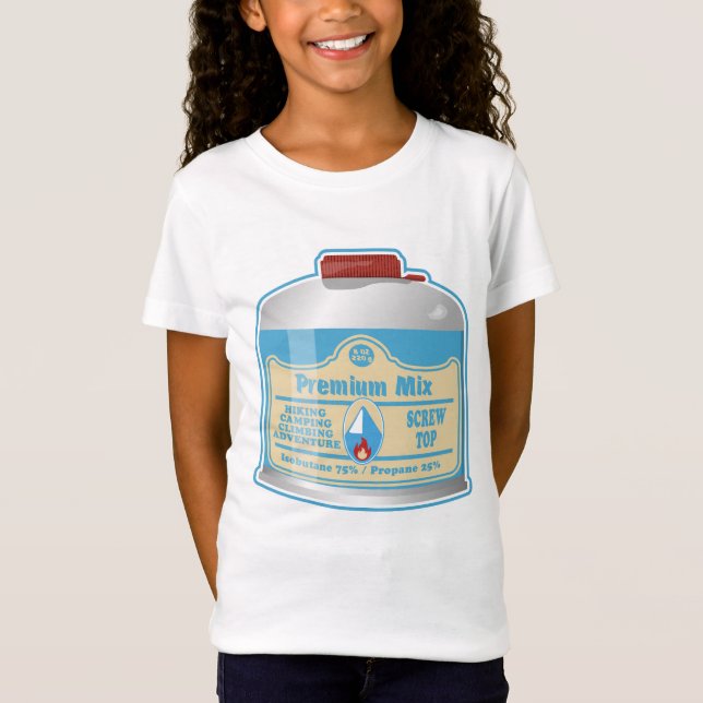 Camp stove fuel canistier propane isobutane T-Shirt (Front)