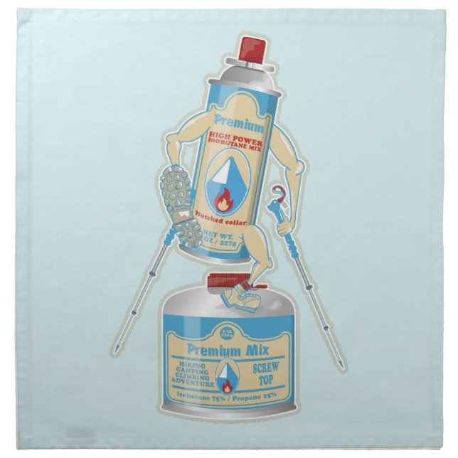 Camp stove gas canisters funny hiking cloth napkin (Front)