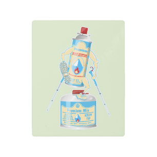 Camp stove gas canisters funny hiking metal print