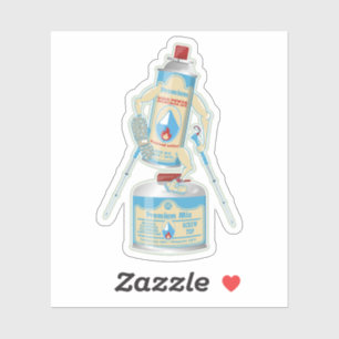 Camp stove gas canisters funny hiking sticker