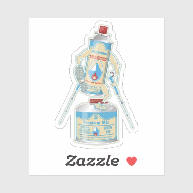 Camp stove gas canisters funny hiking sticker (Sheet)