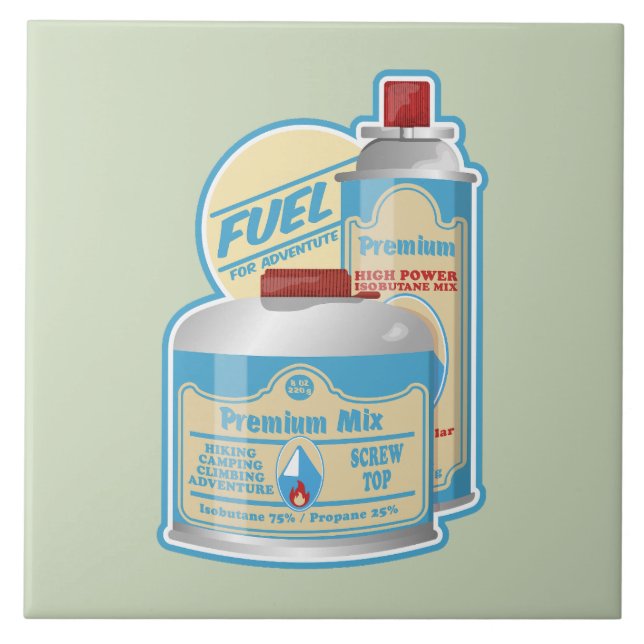 Camp Stove gas canisters Propane Butane Ceramic Tile (Front)