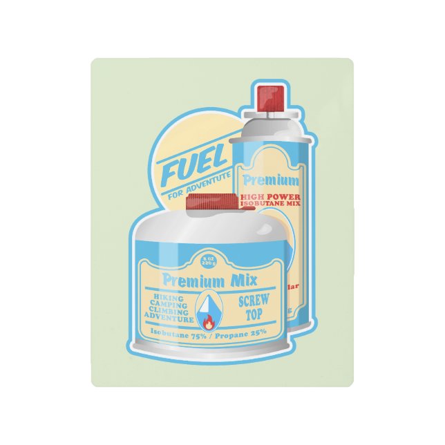 Camp Stove gas canisters Propane Butane Metal Print (Front)
