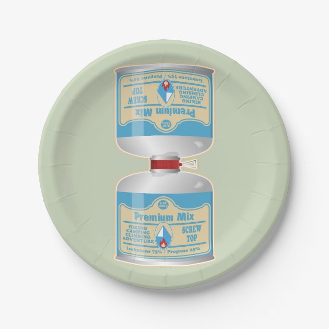 Camp Stove gas canisters Propane Butane Paper Plates (Front)