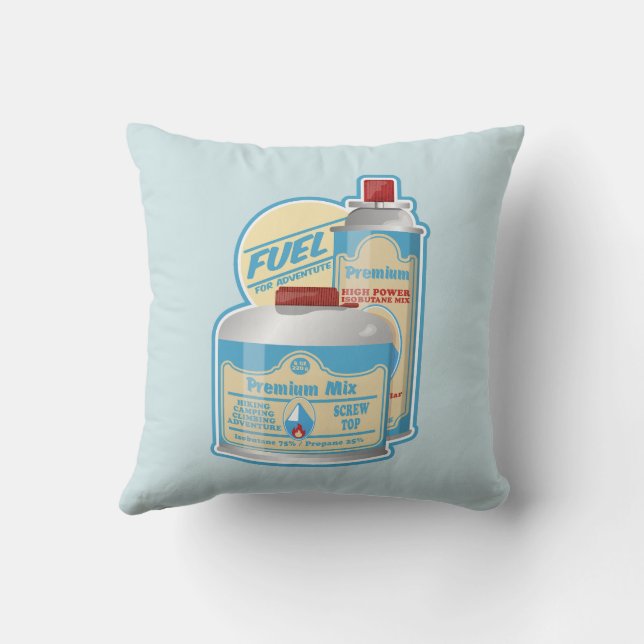 Camp Stove gas canisters Propane Butane Throw Pillow (Back)