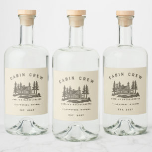 Camp Theme Camping Weekend Bachelorette Party Liquor Bottle Label