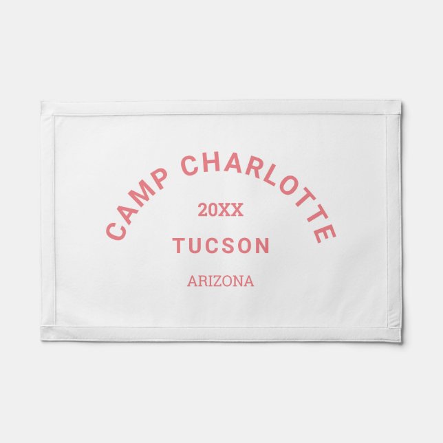 Camp Theme Pink Crest Bachelorette Pennant (Front)