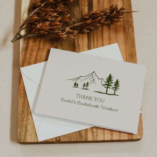 Camp Themed Bachelorette Party Thank You Card