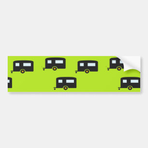 Camp trailers on green bumper sticker