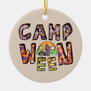 Camp Ween Halloween Camper Design Ceramic Ornament
