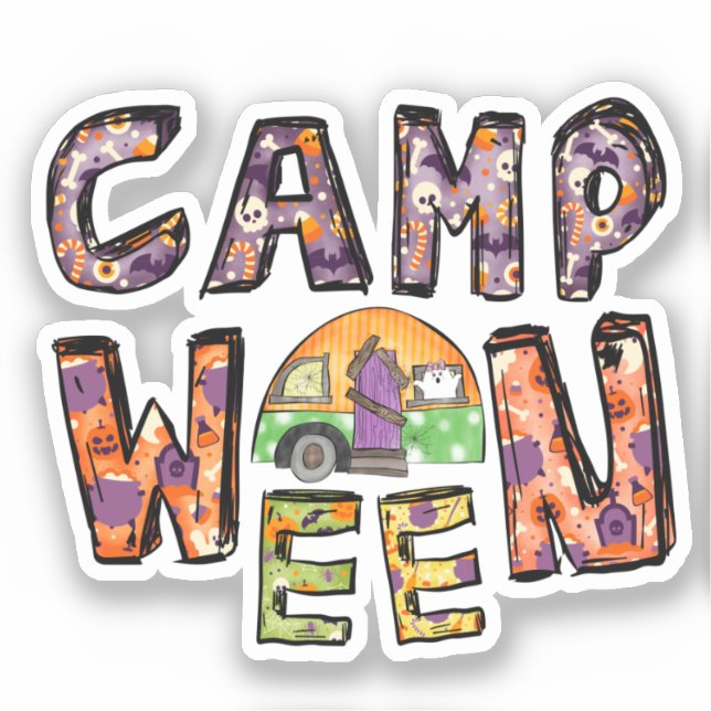Camp Ween Halloween Camper Design Sticker (Front)