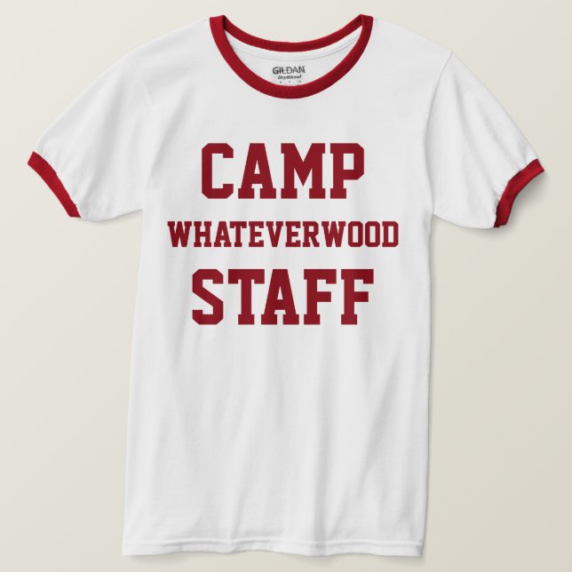 Camp Whateverwood Staff Dark Red T-Shirt (Design Front)