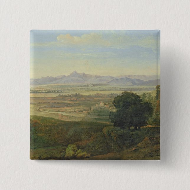 Campagna Landscape Pinback Button (Front)