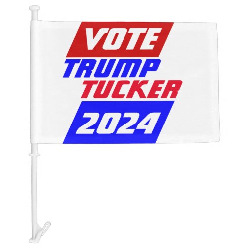 Campaign 2024 election President TRUMP  TUCKER Car Flag