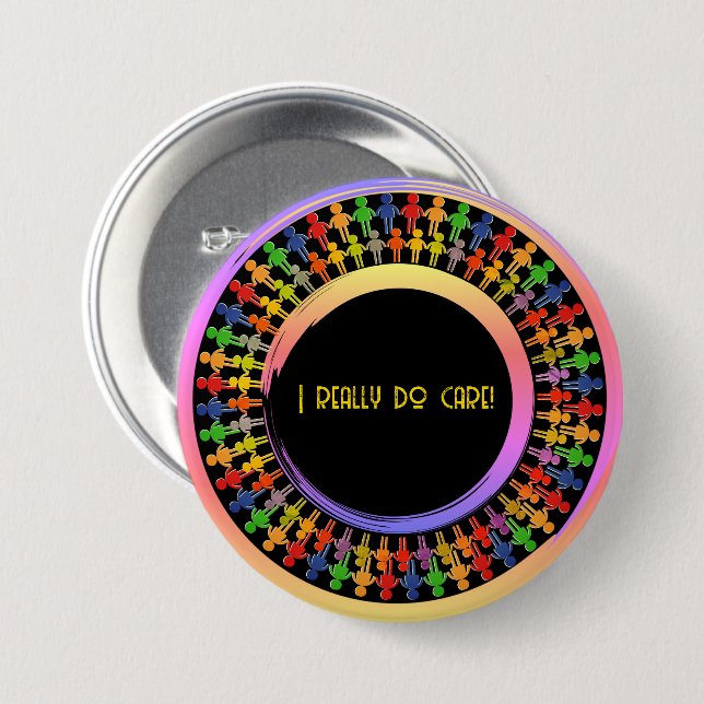 Campaign Colors 'I really do care'  Button (Front & Back)
