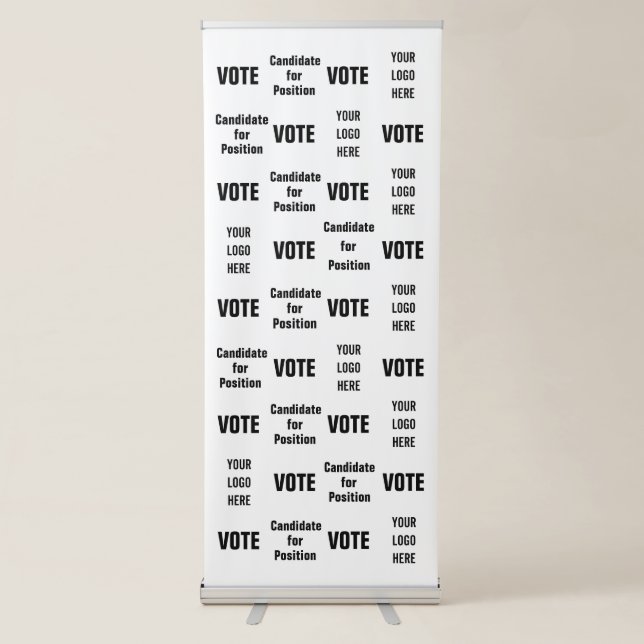 Campaign Election Night Vote Selfie Background Retractable Banner (Front)