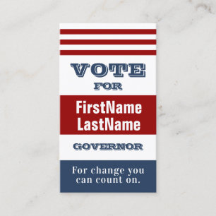 Campaign Election Political Template Business Card