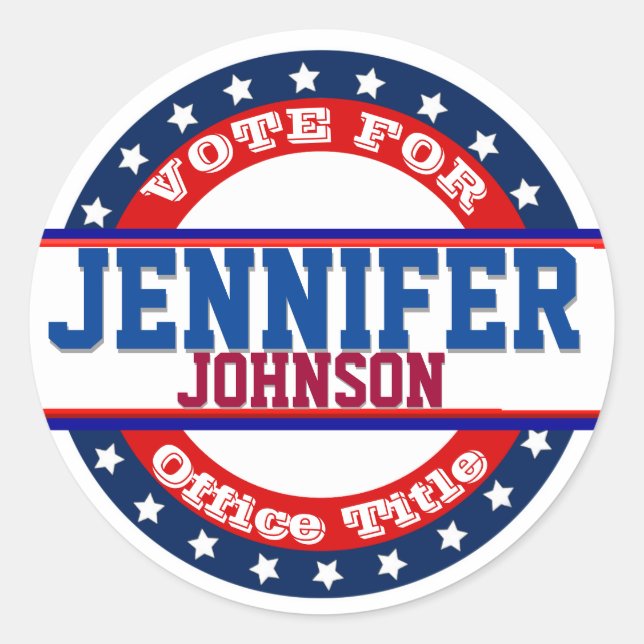 Campaign Election Template Classic Round Sticker (Front)
