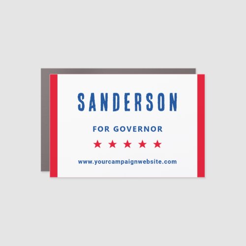 Campaign Name Red White Blue Political Election Car Magnet