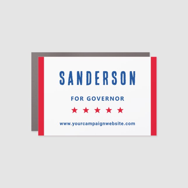 Campaign Name Red White Blue Political Election Car Magnet (Front)