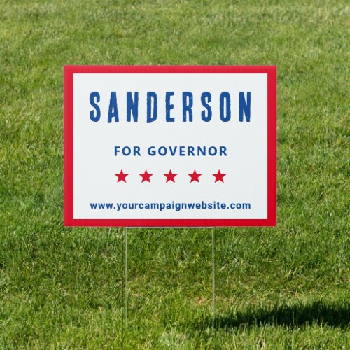 Campaign Name Red White Blue Political Election Sign