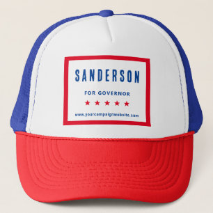Campaign Name Red White Blue Political Election Trucker Hat