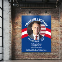 Campaign Photo with curved type - Red White Blue