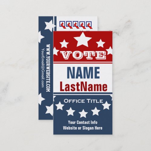 Campaign Political Template Business Card