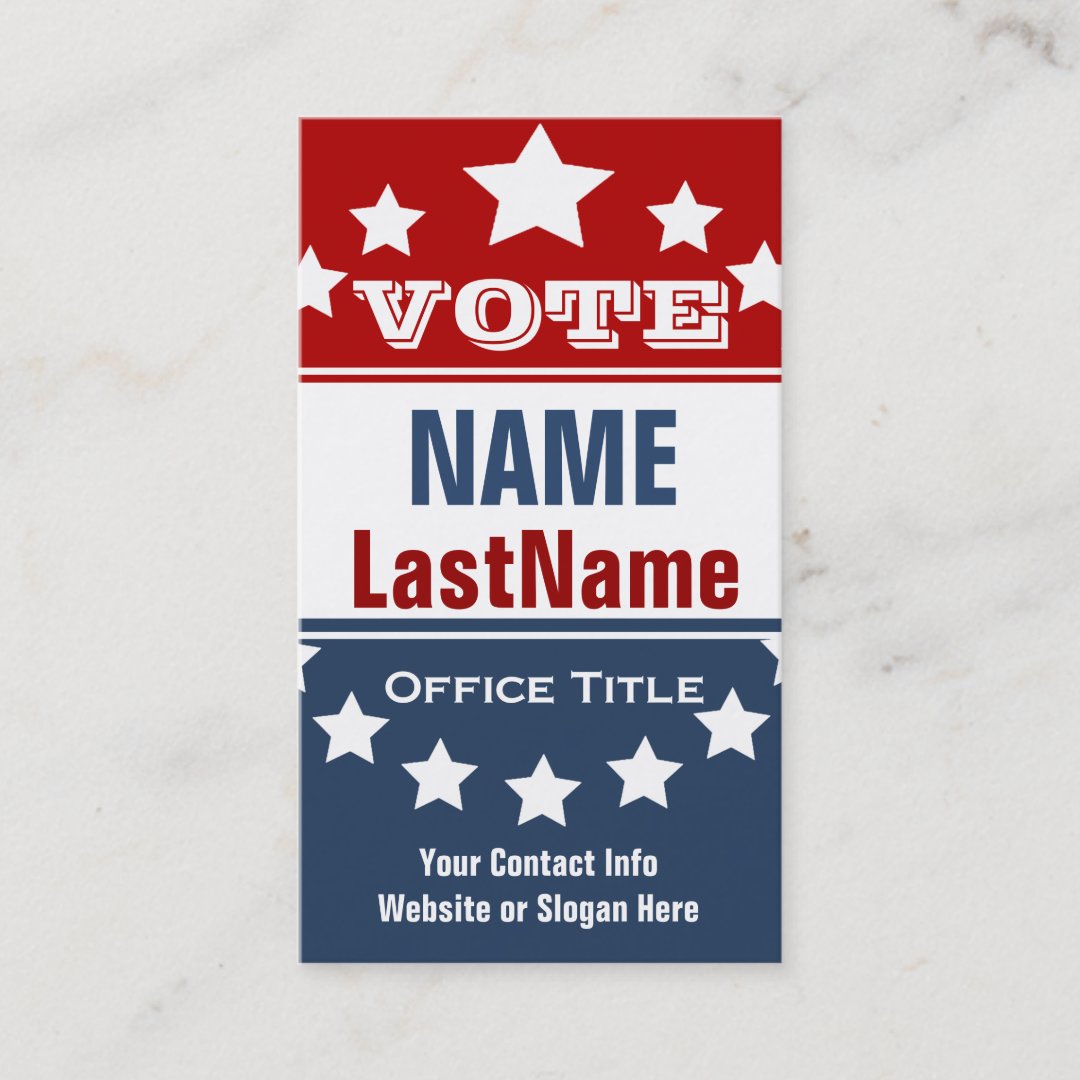 Campaign Political Template Business Card | Zazzle