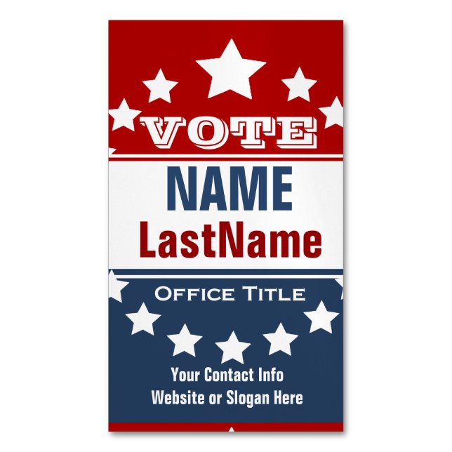 Campaign Political Template  Business Card Magnet (Front Vertical)