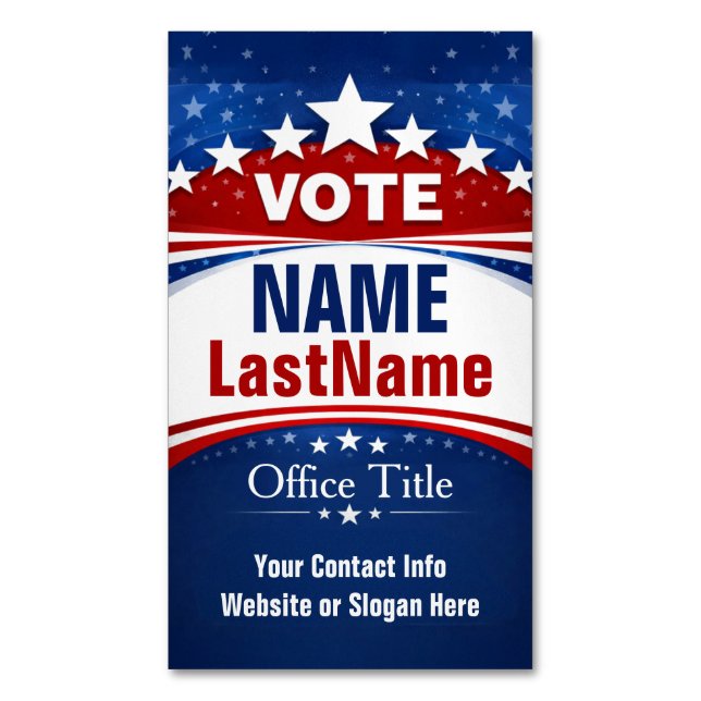 Campaign Political Template  Business Card Magnet (Front Vertical)