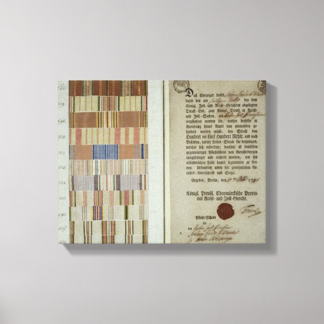 Campaign ribbons and record of duty canvas print (Front)