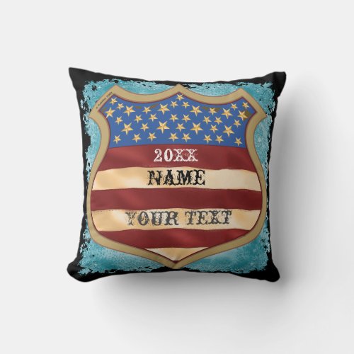 Campaign Shield custom name Throw Pillow