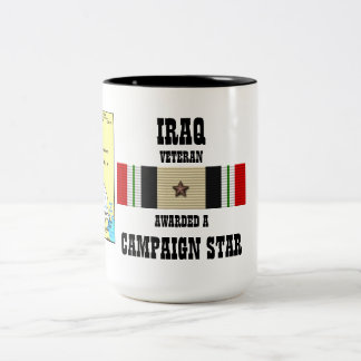 CAMPAIGN STAR IRAQ VETERAN Two-Tone COFFEE MUG