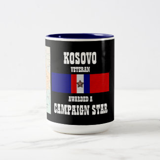 CAMPAIGN STAR KOSOVO VETERAN Two-Tone COFFEE MUG