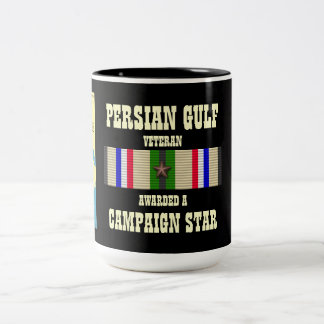 CAMPAIGN STAR PERSIAN GULF WAR VETERAN Two-Tone COFFEE MUG