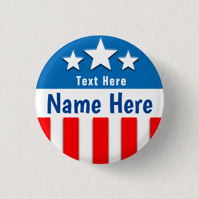 Campaign Template Custom Stars Stripes Button (Front)