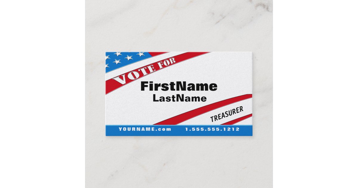 Campaign Template Patriotic Calling Card | Zazzle